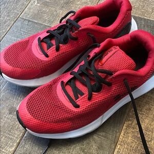 Under Armour Red Mesh Athletic Shoes with Black Logo